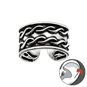Sterling Silver Double Chain Ear Cuff – Vintage Style, No Piercing Needed​